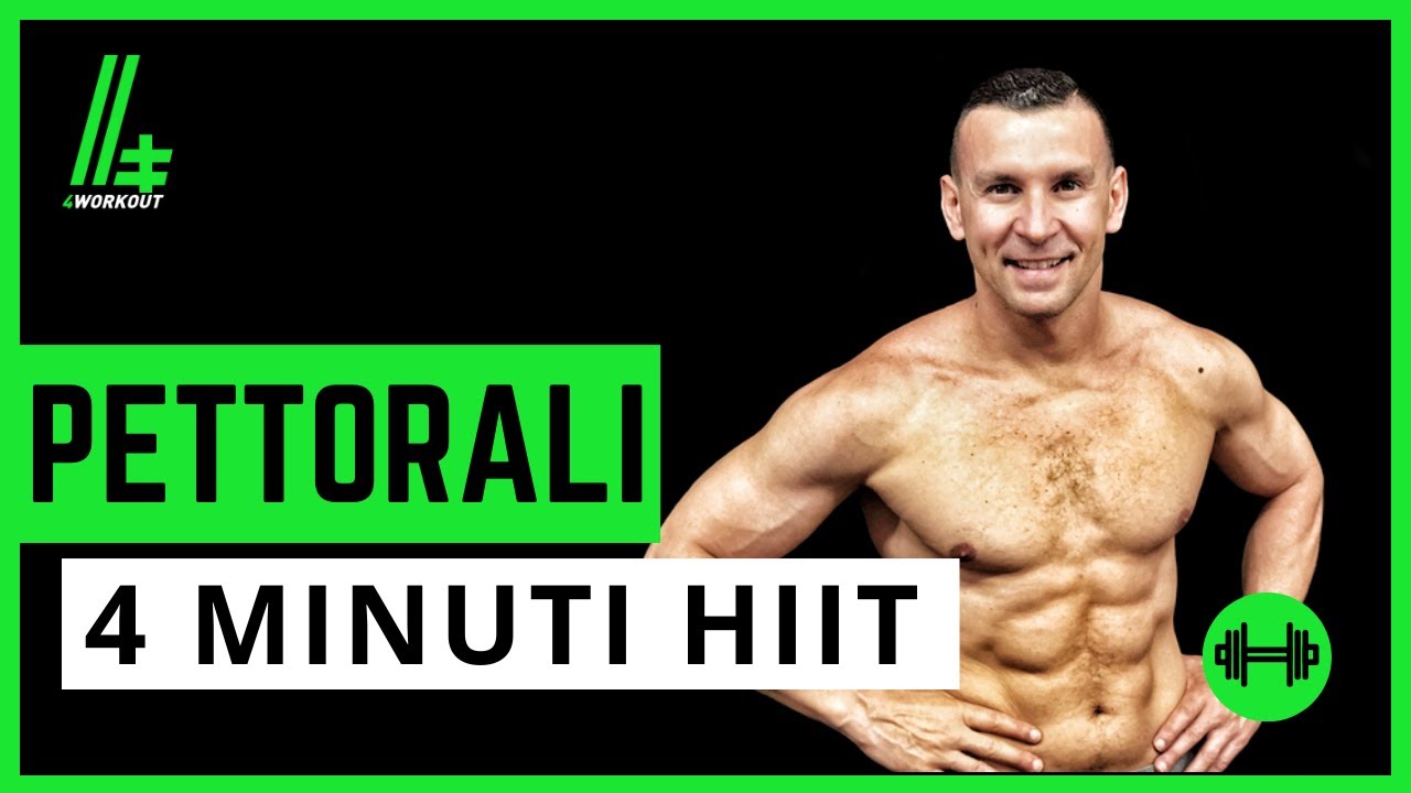 Allenamento 4 minuti Pettorali Spinte 2 manubri 30/20