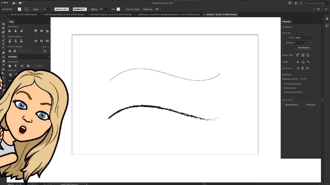 Adobe Illustrator — Using the Pencil and Paintbrush Tools