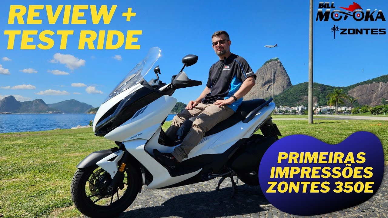Review + TEST RIDE e primeiras impressões ZONTES 350E 2025 no RJ, visual TOP + scooter TOP, UAUUU!