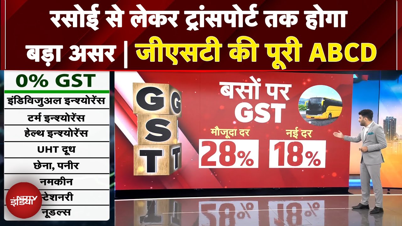 GST New Rates: रसोई से लेकर ट्रांसपोर्ट तक होगा बड़ा असर | जीएसटी की पूरी ABCD समझिए