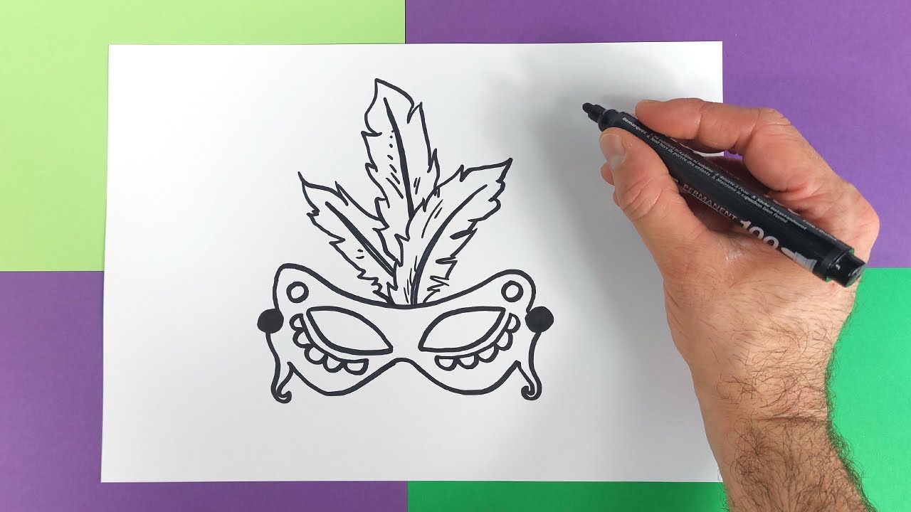 Comment dessiner un masque carnaval ?
