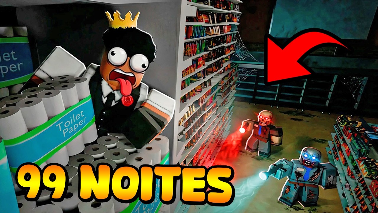 PASSEI A NOITE ESCONDIDO EM UM SUPERMERCADO NO ROBLOX MAS...