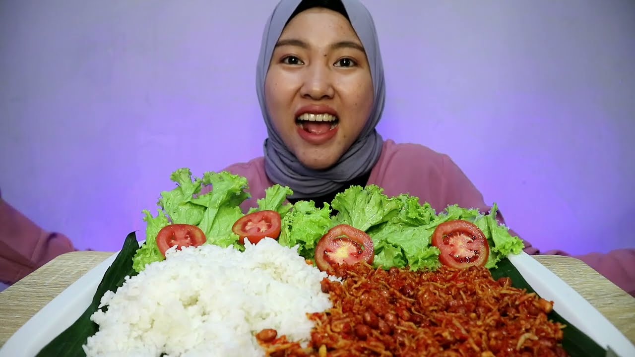 GARING BANGEEETT‼️ MUKBANG SAMBEL TERI KACANG SENAMPAN ⁉️