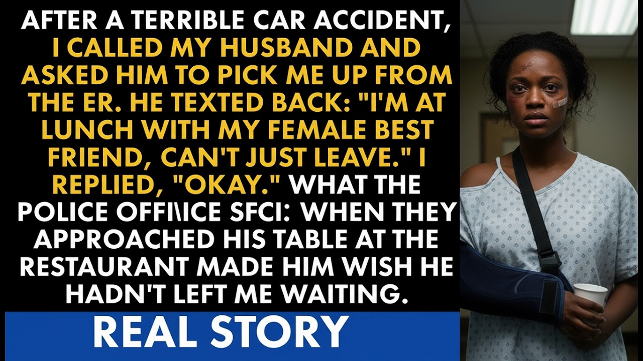 After My Car Accident, My Husband Chose Fine Dining With His Female Friend—Police Made Him Regret It