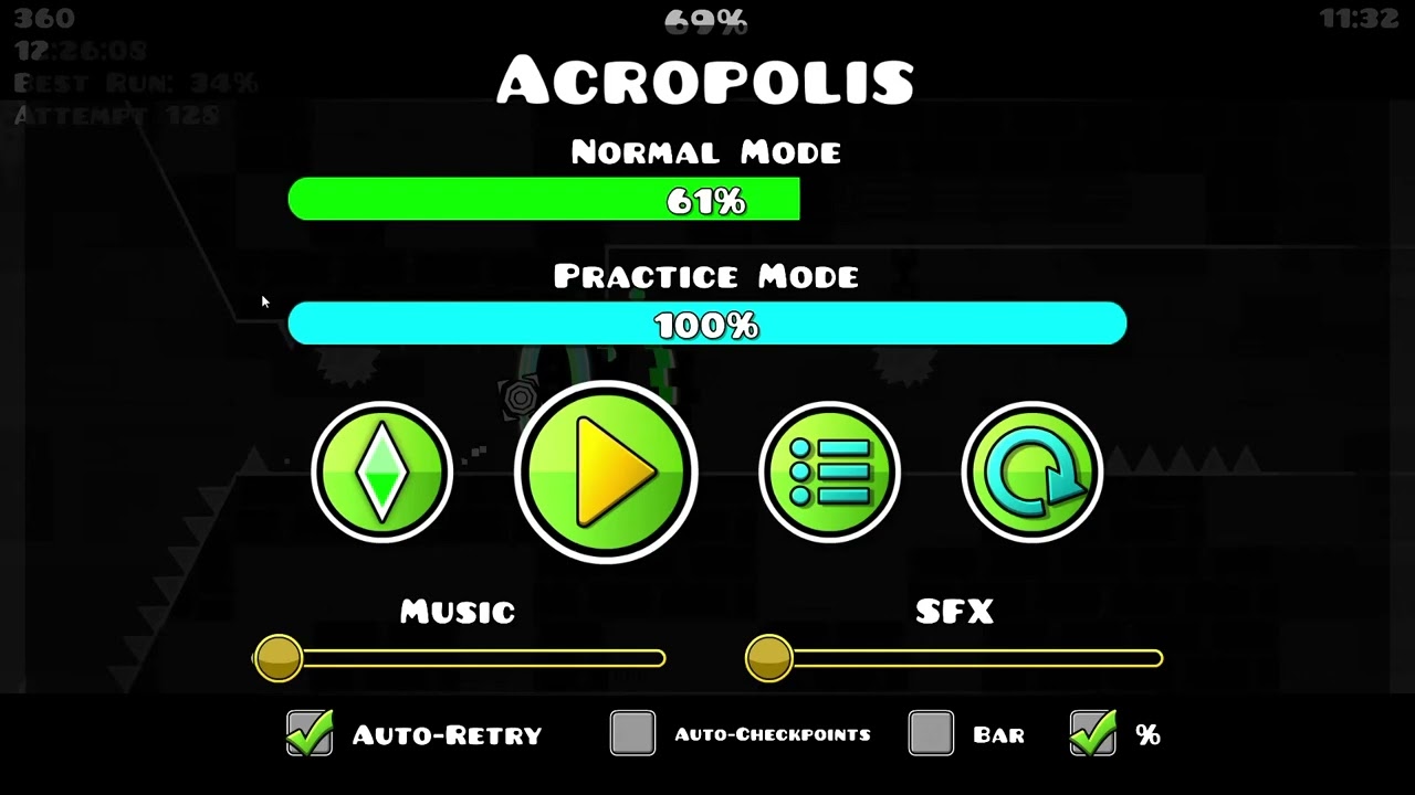 Geometry Dash - Acropolis 100% (Insane Demon)