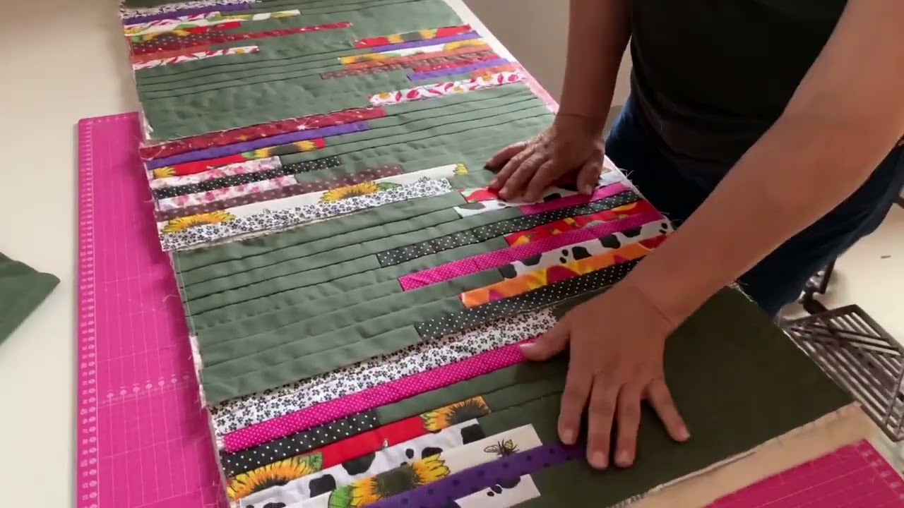 Tapete de tirinhas de retalhos