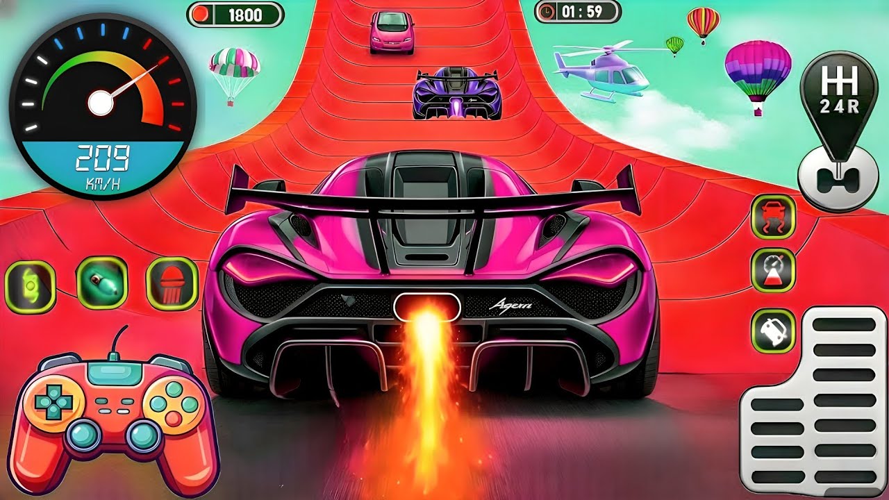 Mega Ramp GT Car Racing Simulator - ImpossibleStunt Car Racing 3D - Android Gameplay #19