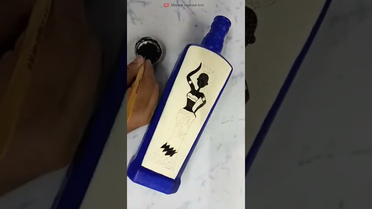 Tribal Bottle Art Painting #shorts #youtubeshorts