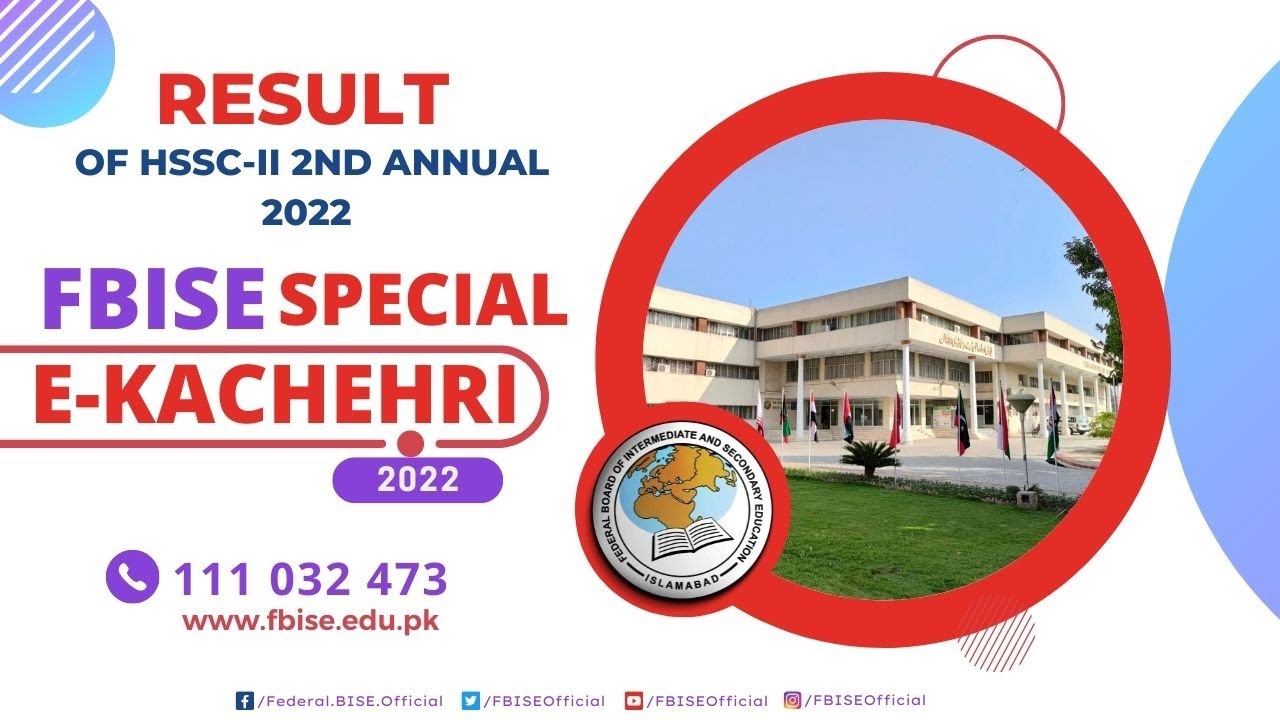 Result of HSSC-II 2nd Annual 2022 | Special E-Kachehri 2022 | FBISE