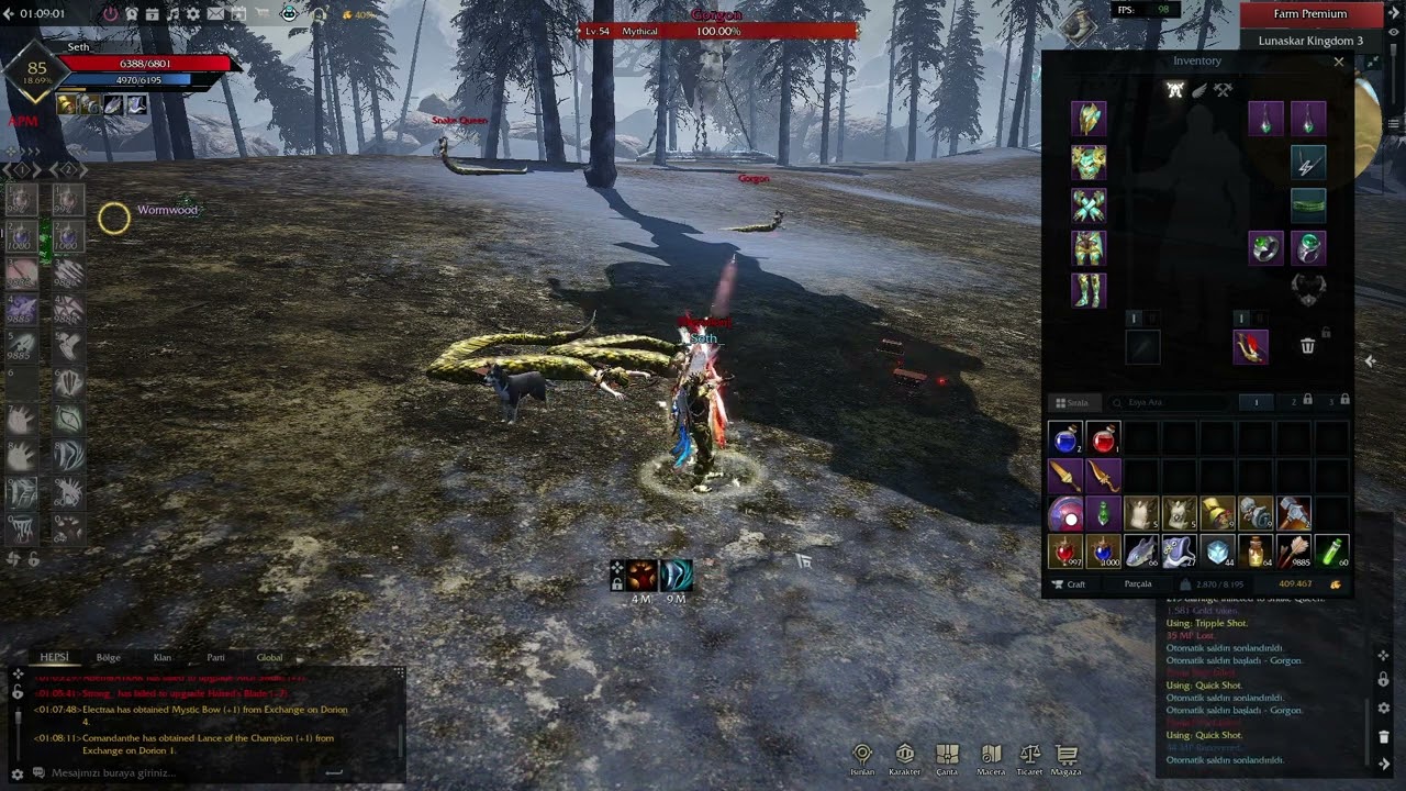 Rise Online R.O.W. Assistant Okçu 3-5 ok ayarları - Asas skill ayarları - Okçu normal atak ayarı -