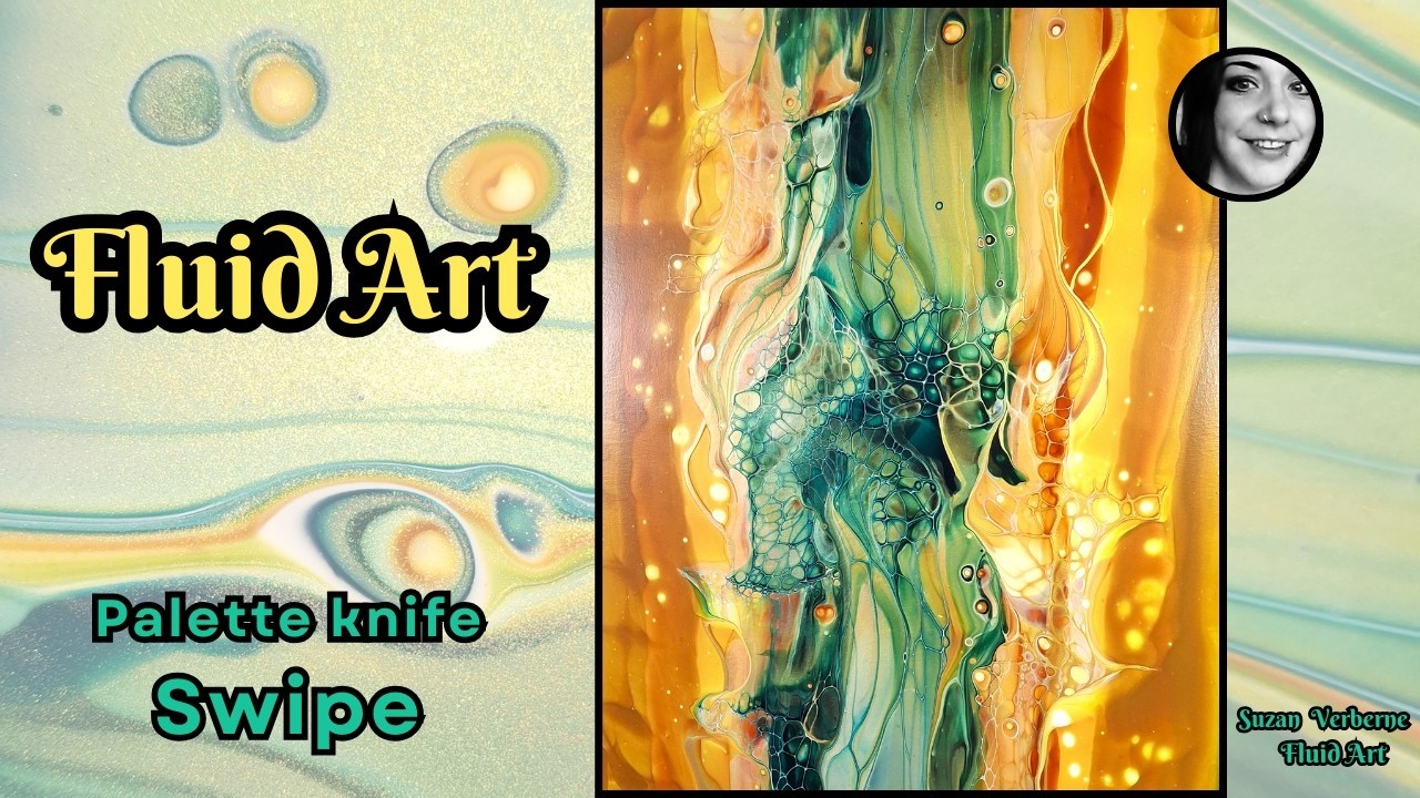 Fluid Art Swipe with Palette Knives – Playing with Opacity #fluidart #acrylicpouring