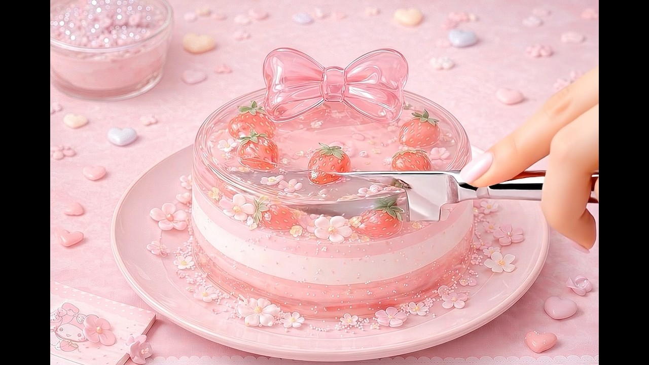 [AI asmr] 유리 디저트 ASMR｜かわいいパステルガラスデザートASMR｜リラックスカットCute Glass Dessert ASMR｜Relaxing Cake Cutting