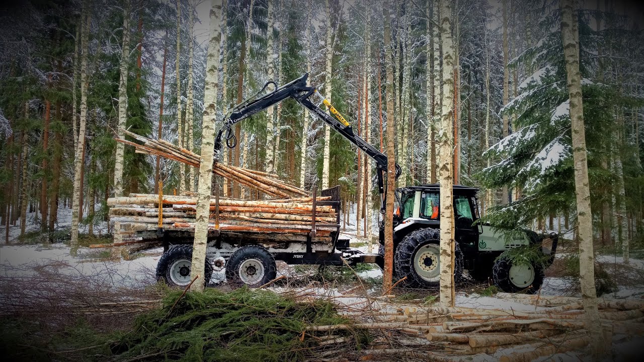 Valtra 6300 ja JYSKY lumisella leimikolla, osa 1/4.