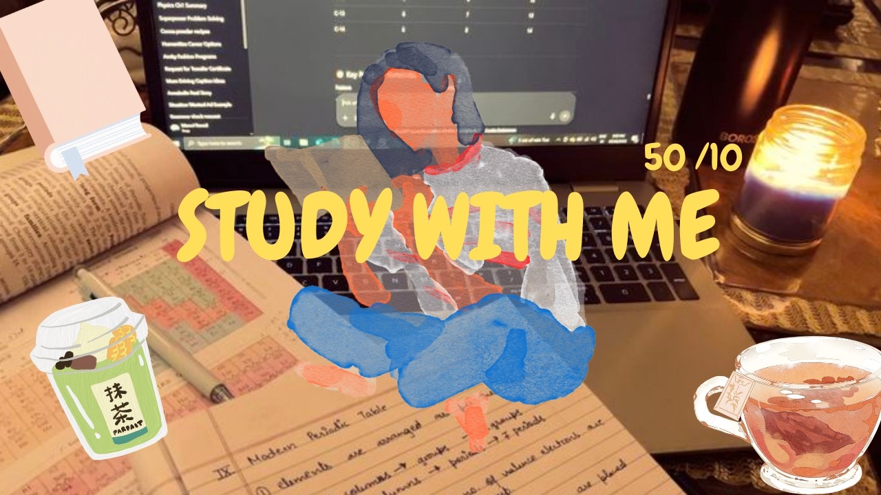 Study With Me | Cozy Rainy sounds ☕🌧️ | 2 Hour Pomodoro | Calm & Focused ✨