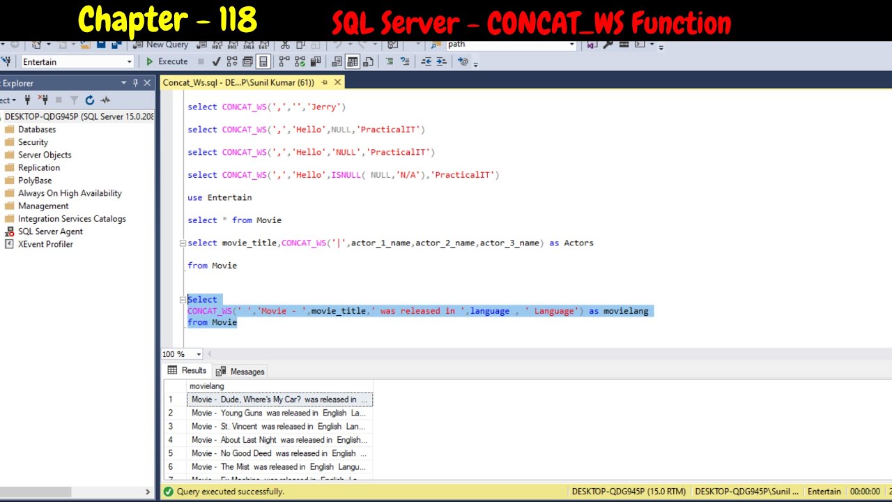 SQL Server - CONCAT_WS Function