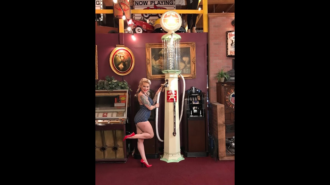 1920's Cast Iron FLYING A Visible Gas Pump Fully Restored SOLD