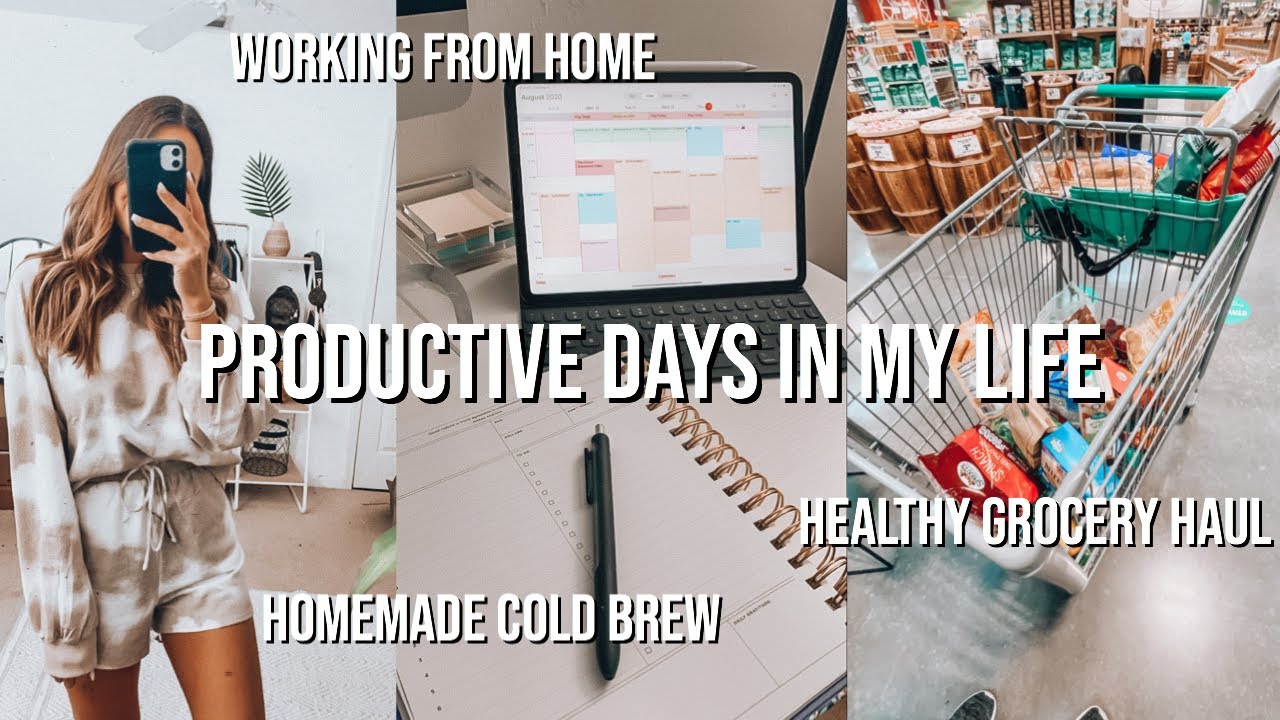 VLOG: school update, healthy grocery haul, homemade cold brew, working from home