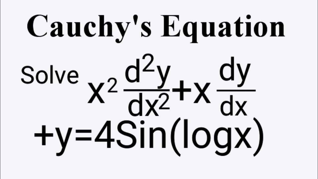 x^2d^2y/dx^2+xdy/dx+y=4Sin(logx) #CauchyEulerLinearEquation L902