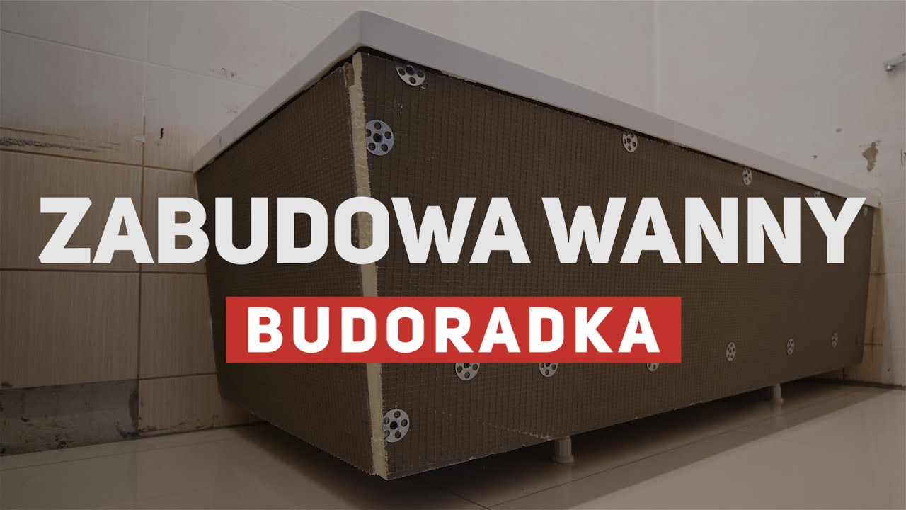 Zabudowa prostokątnej wanny płytą budowlaną