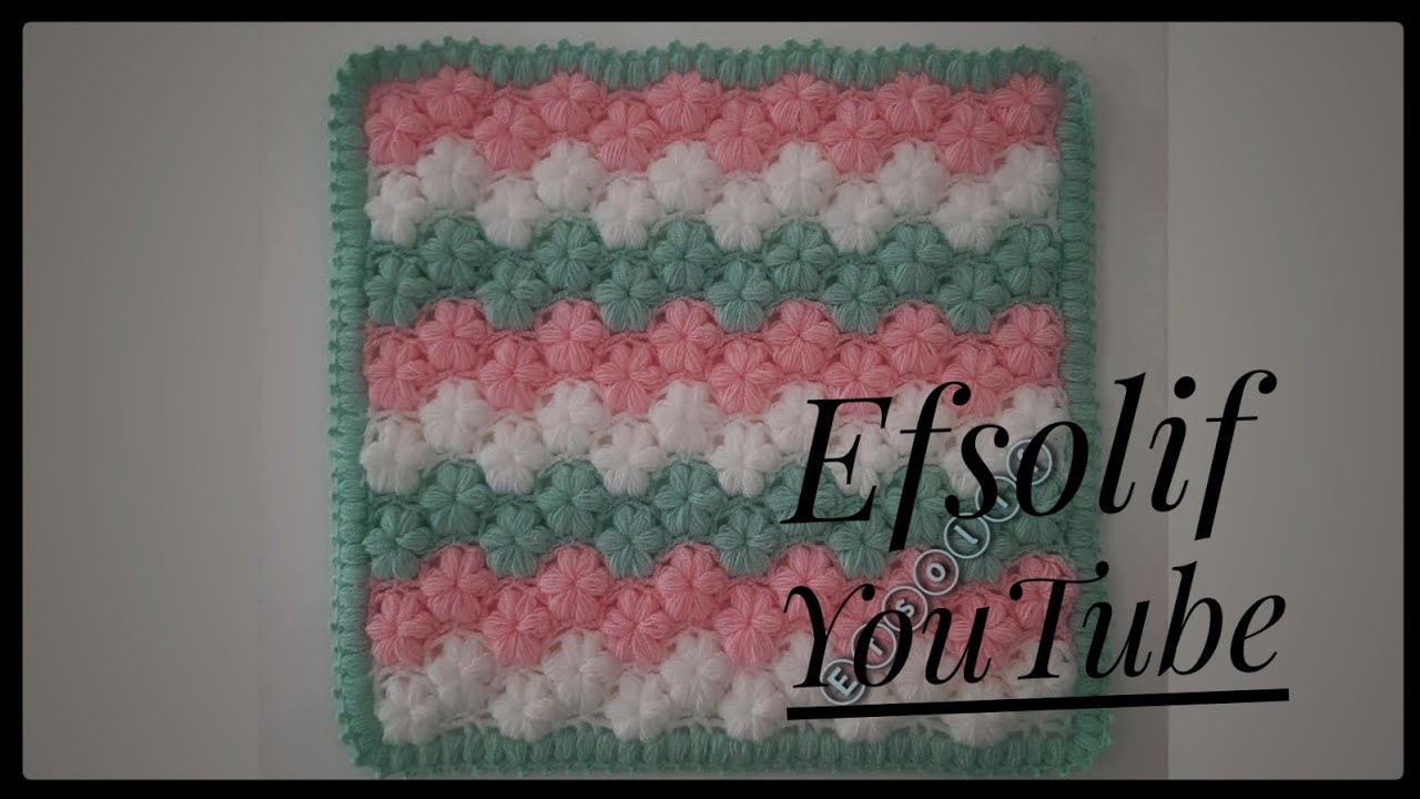 Çiçekli Kare Lif/Bebek Battaniyesi/Lif Modelleri/Easy Crochet/Lif Modelleri ve Yapılışları