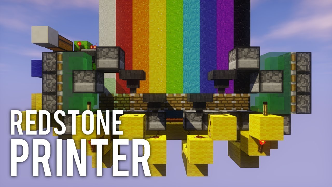 Concrete Printer with 9 colours | Java 1.12.2+ Redstone Tutorial