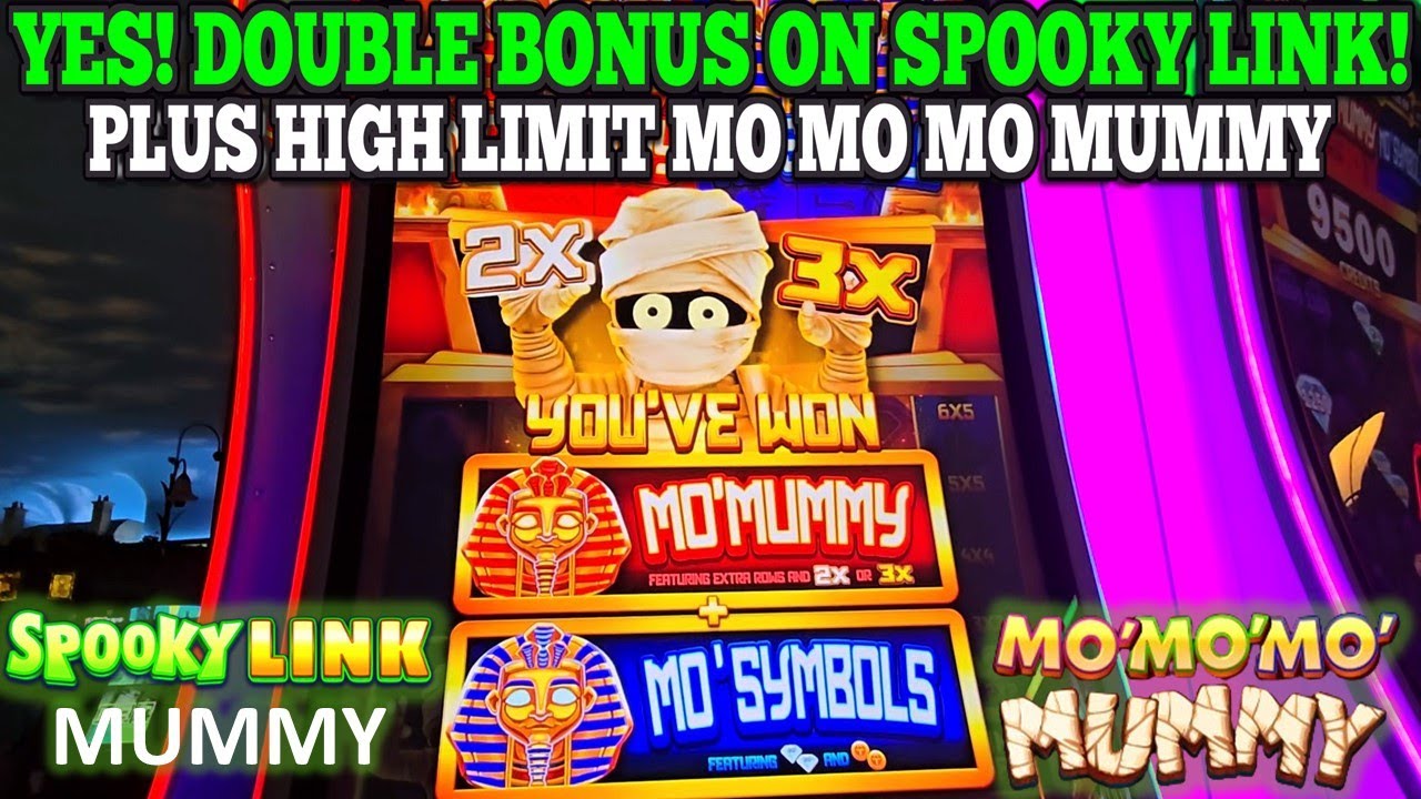 YES! DOUBLE BONUS ON SPOOKY LINK MUMMY SLOT & HIGH LIMIT MO MO MO MUMMY SLOT WINS | Las Vegas Slots