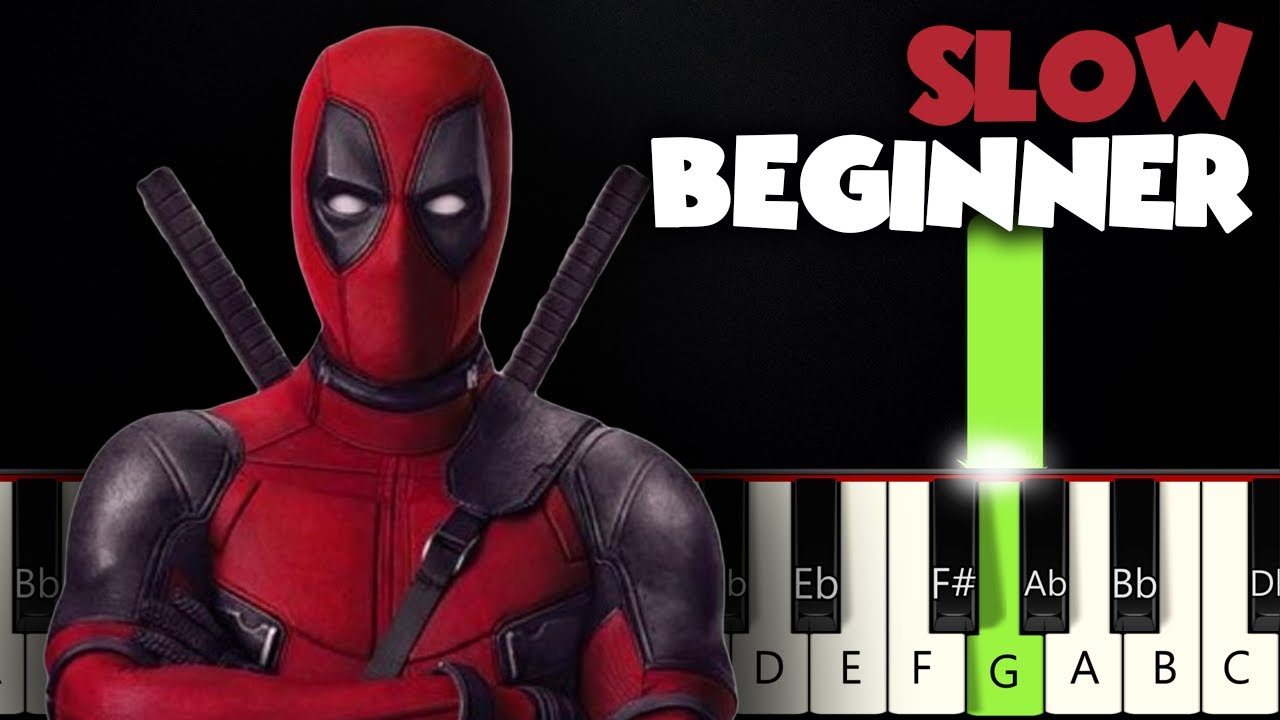 Bye Bye Bye - Deadpool Dance | SLOW BEGINNER PIANO TUTORIAL +by SHEET MUSIC by Betacustic