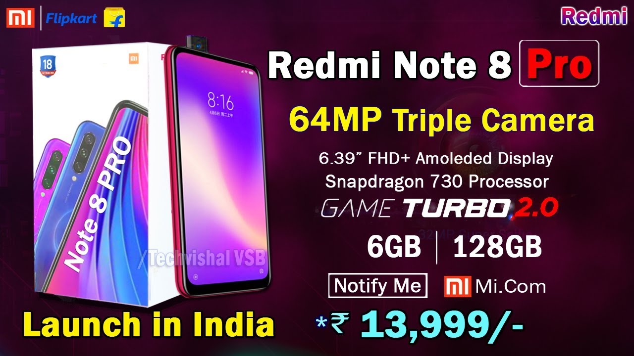Redmi Note 8 Pro - 64MP Camera, SD 730G, Price, Full Specifications | Redmi Note 8 Pro Launch Date