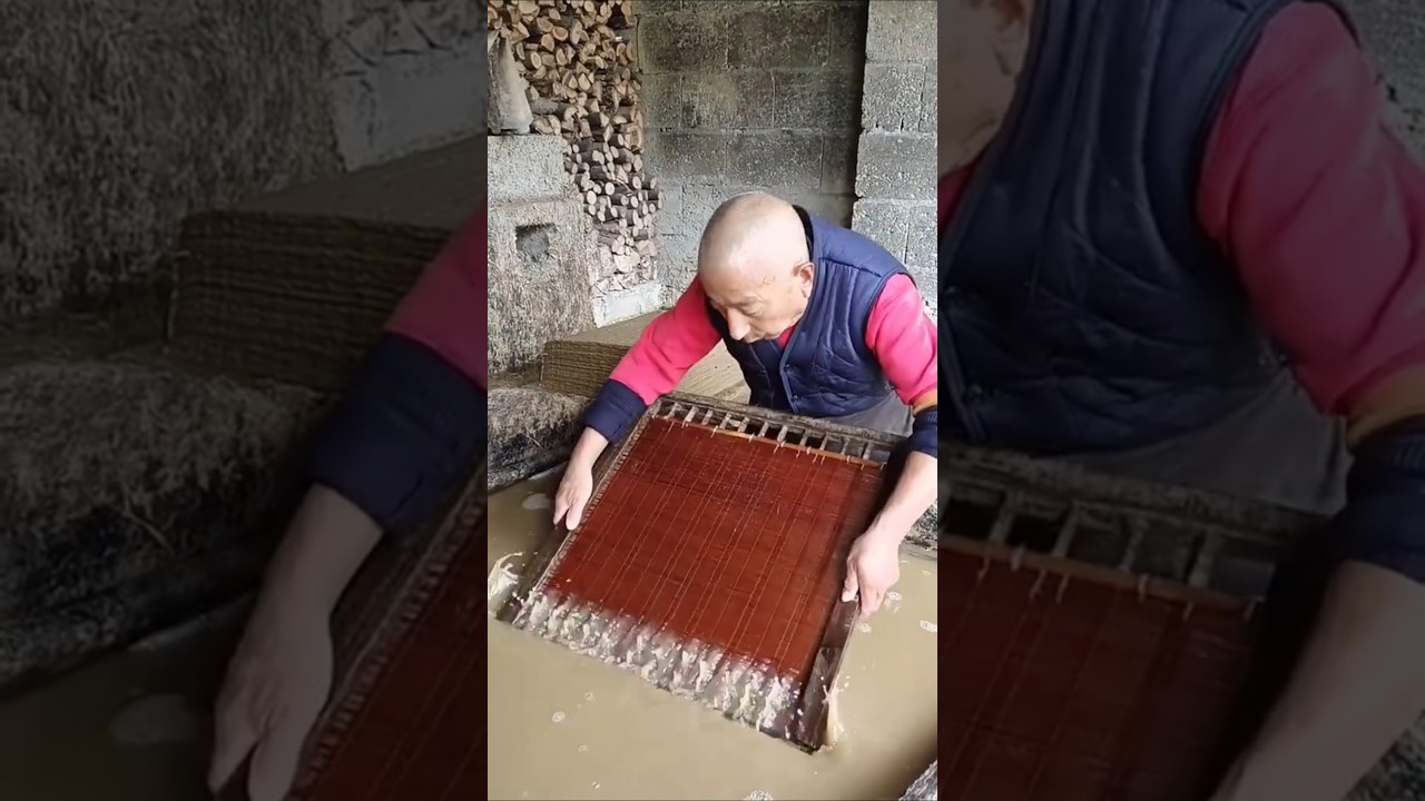 Ancient Chinese Paper Making Tradition #shortsvideo