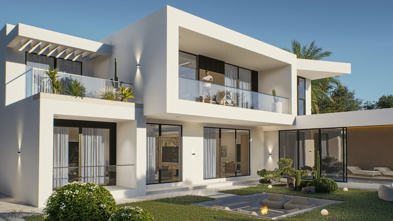 Luxury 4 Bedroom Modern House Design with an Indoor Pool ( 214 smq).