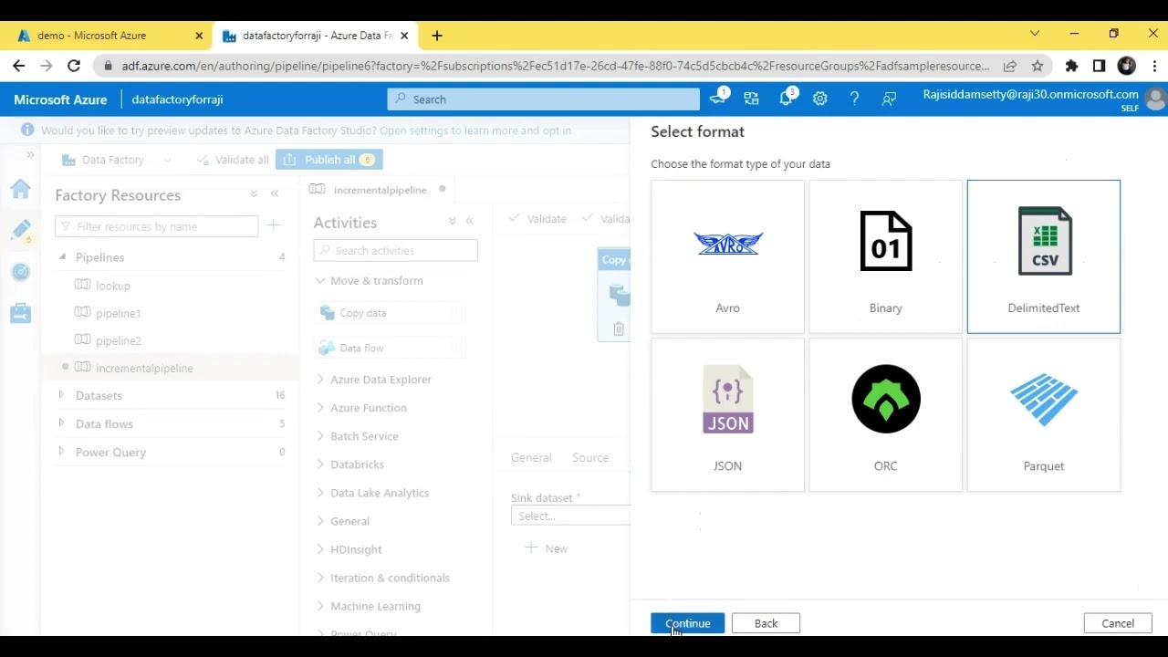 Incremental data load in Azure Data Factory