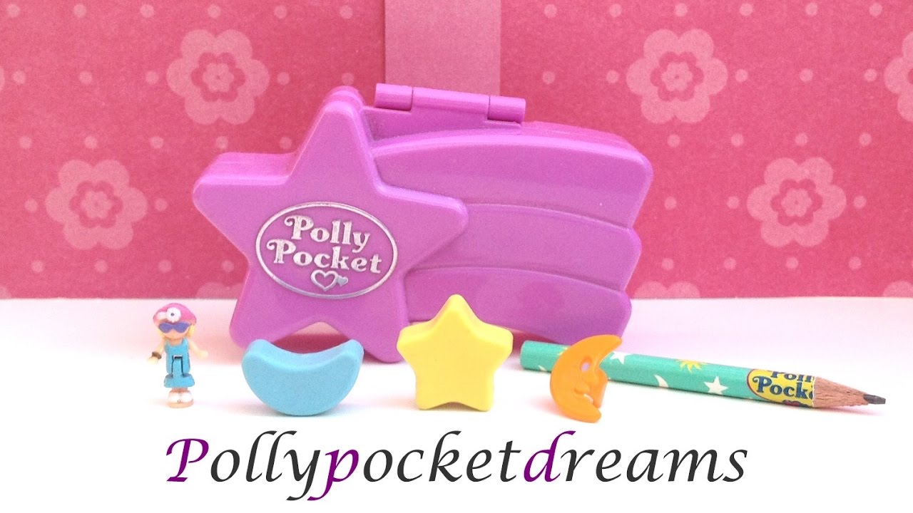 100% complete Polly Pocket Vintage Shooting Star Eraser Case 1995 💖☄💖 Mini