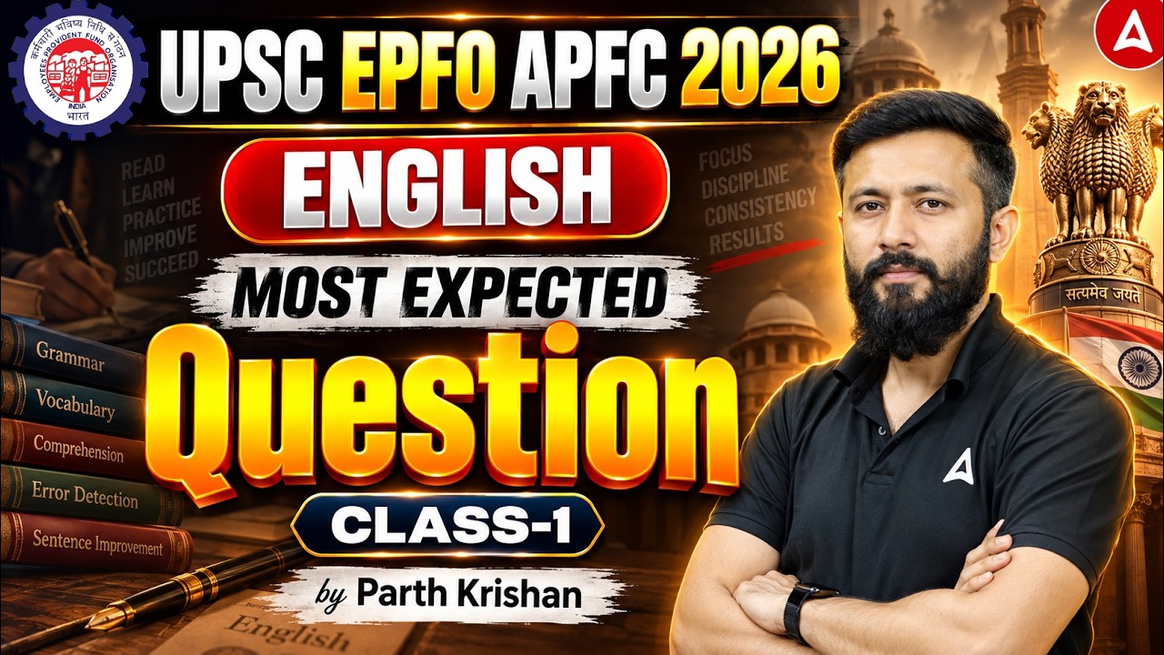 UPSC EPFO APFC English 2026 | English Most Expected Questions #1 | By Parth Krishan