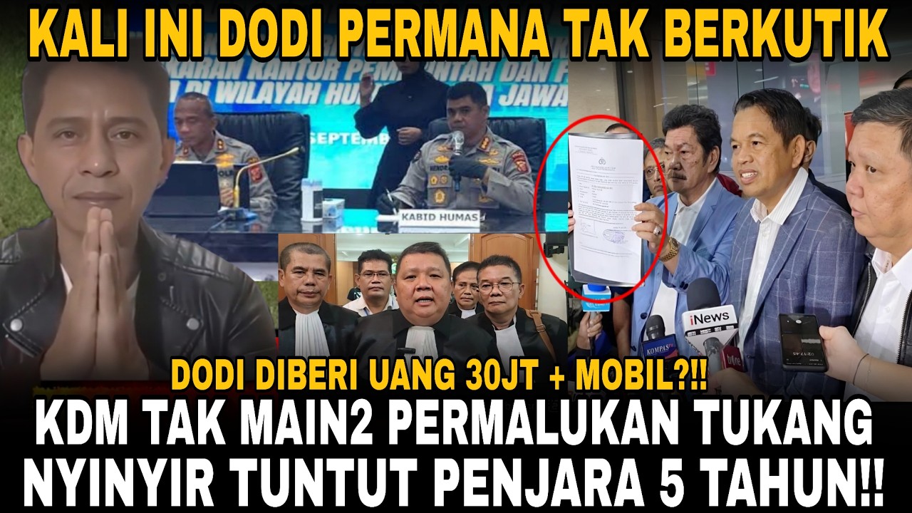 TERBUKTI HINA KDM?! DODI TERANCAM 5 TAHUN PENJARA!! NGAKU TERIMA 30 JUTA DAN MOBIL DARI JEN