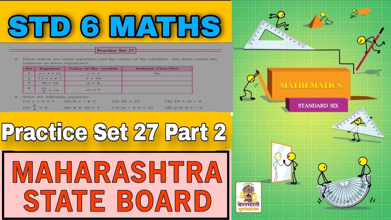 Class 6th |Practice set 27| Part 2| Chapter 10| Equations | Maharashtra State Board
