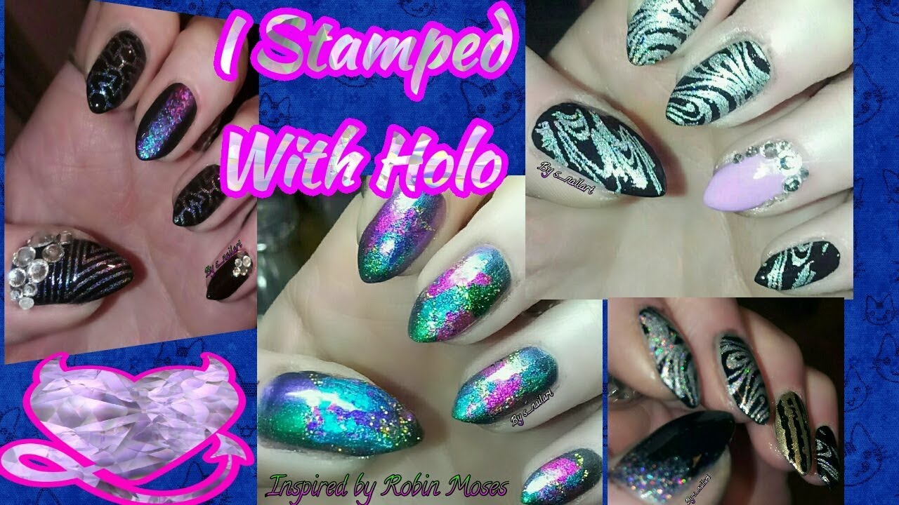 I Stamped With Holo Pigment/ Inspired By Robin Moses.
