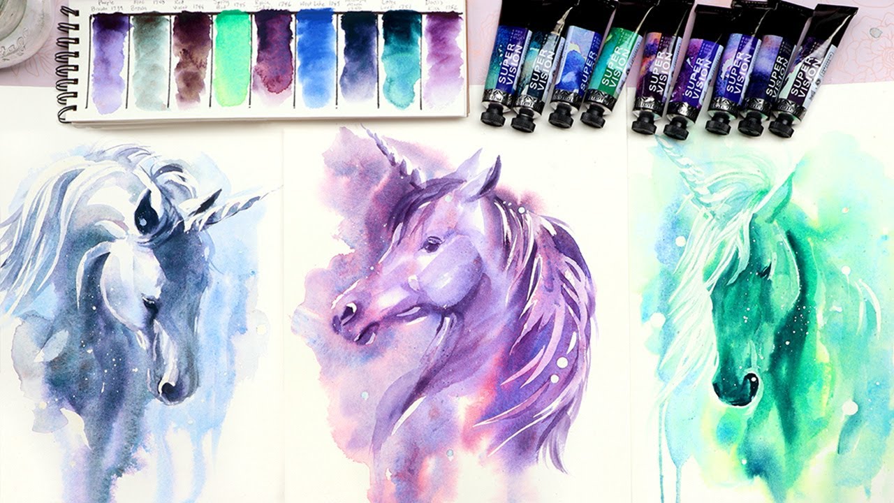 Magical Unicorns with Super Vision Watercolors