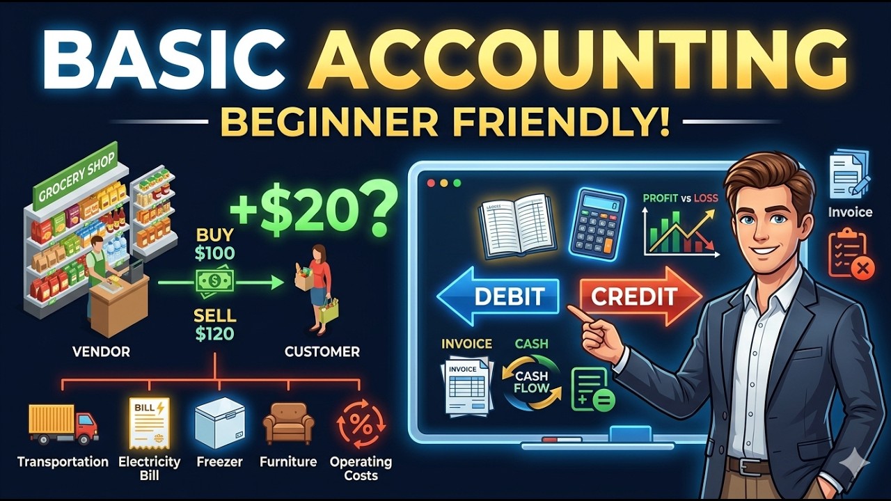 Accounting Basics for Beginners | Journal, Ledger, Trial Balance, P&L, Balance Sheet Explained