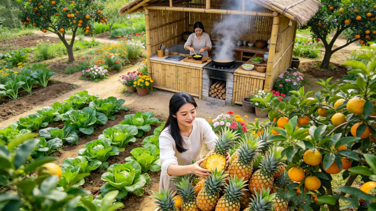 Simple Rural Life: Gardening, harvesting pineapples and cooking sweet and sour pork ribs
