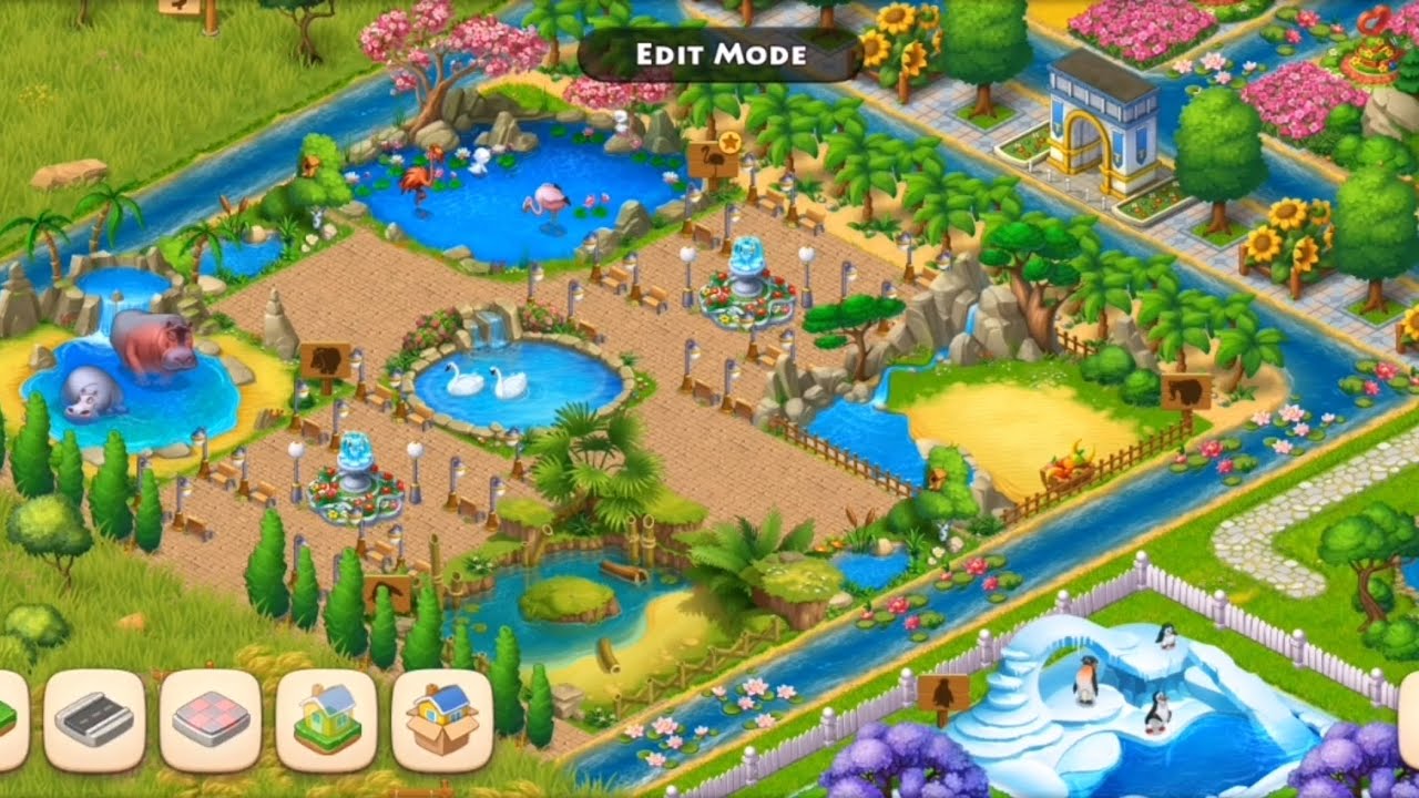 Township level 49 Town 🏘️🏞️🏙️ and zoo designs🐯🐼🐧#township #township_mobile #gaming #design #zoo