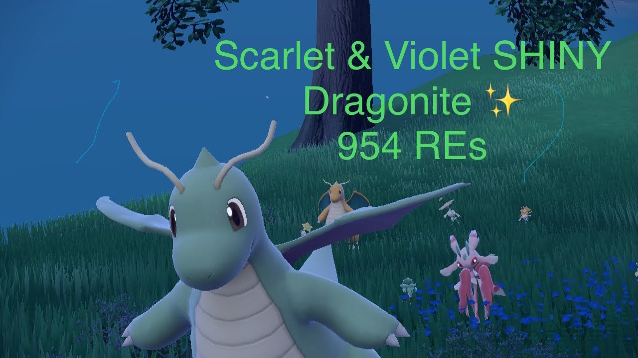 Pok&eacute;mon Scarlet & Violet SHINY Dragonite ✨ after only 954 REs!!!