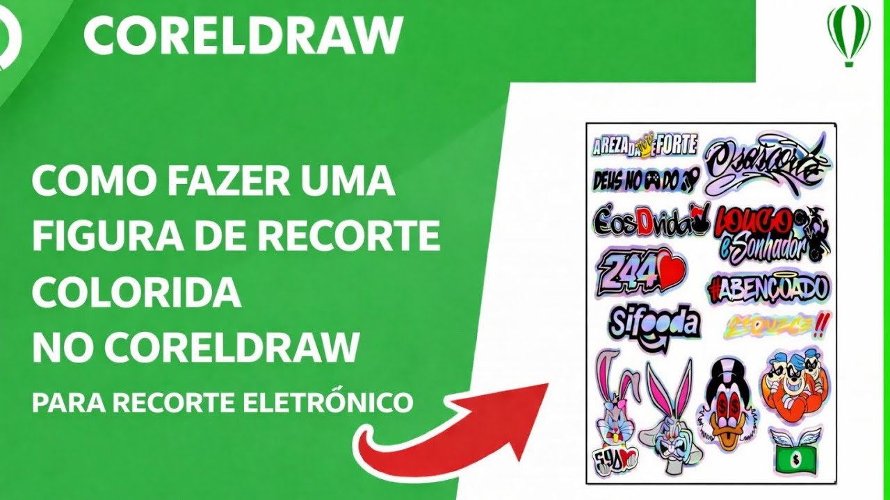 Como fazer uma figura colorida no Corel draw para recorte eletrônico na plotter de recorte 