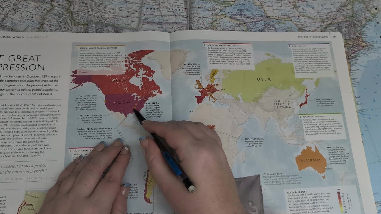 ASMR ~ Maps of the 1930s! Great Depression, Spanish Civil War, Soviet Union, China ~ Soft Spoken