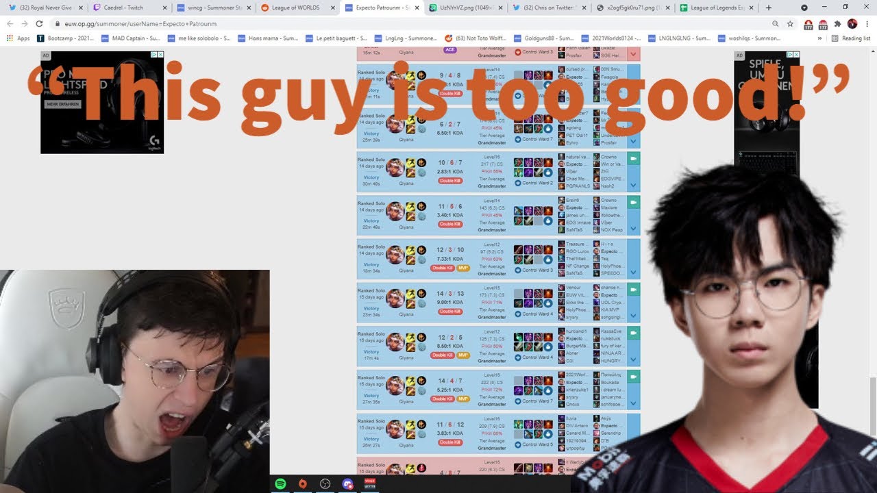 Caedrel Reacts To Rank 1 EUW's OP.GG - EDG Junjia!!!