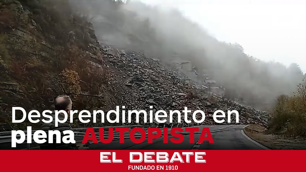 Un desprendimiento corta la autopista que conecta Asturias y León