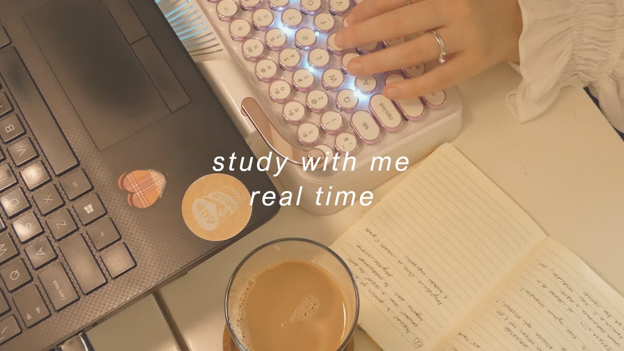 Study With Me .⋆｡⋆ note-taking in real time (soft piano bgm)💗