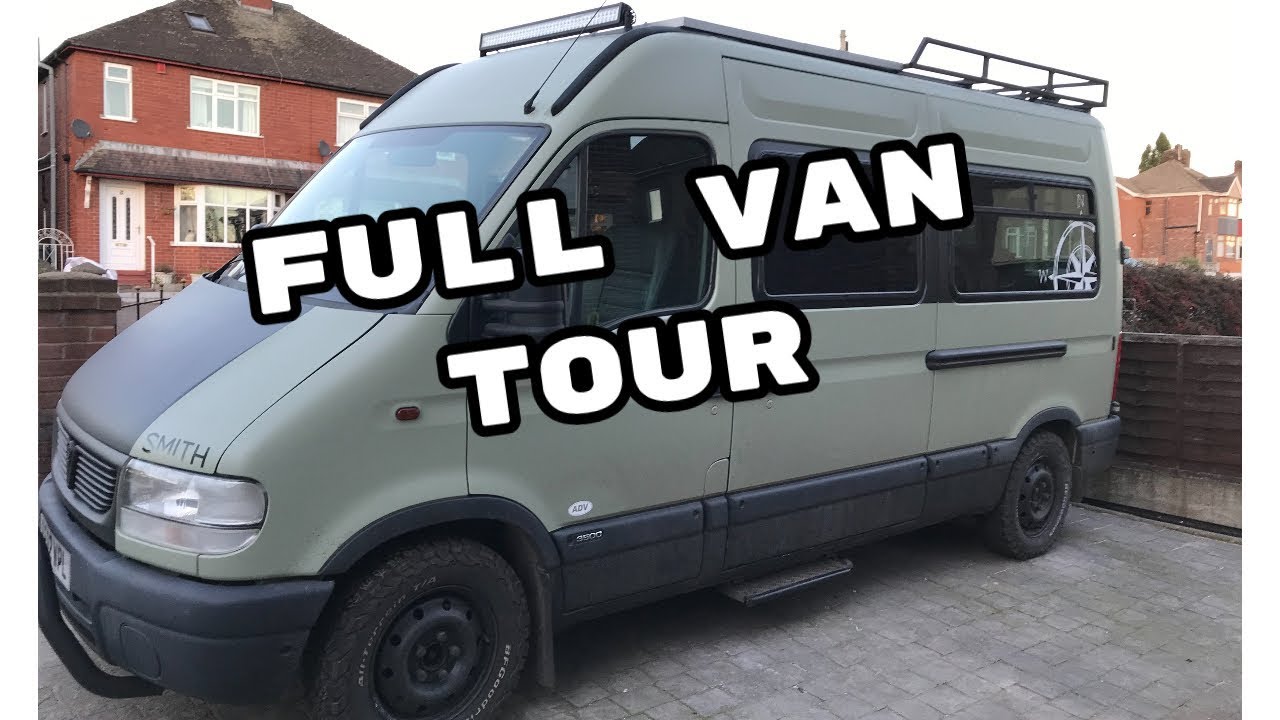 My RV camper / adventure van conversion tour vauxhall movano built for racing mtb