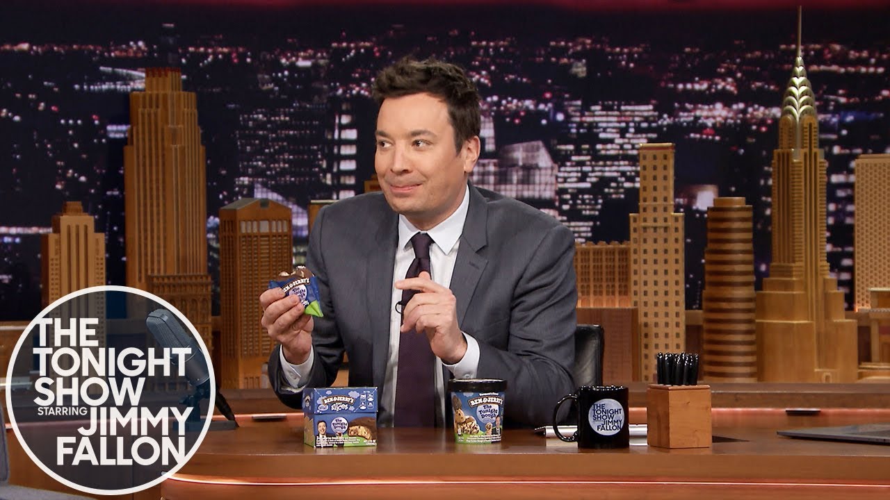 Jimmy Unveils Ben & Jerry's The Tonight Dough Pint Slices