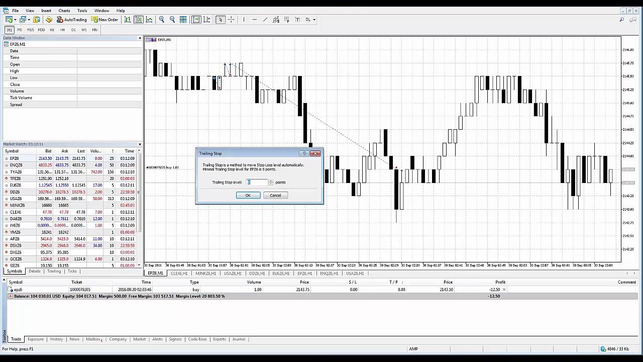 MetaTrader5 | MT5 | How to Setup Trailing Stop Order