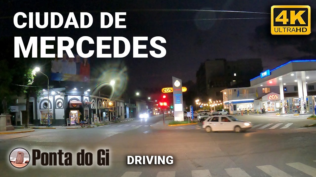 [4K] CIUDAD de MERCEDES #driving TOUR 2023 CENTRO de noche Provincia de BUENOS AIRES - ARGENTINA